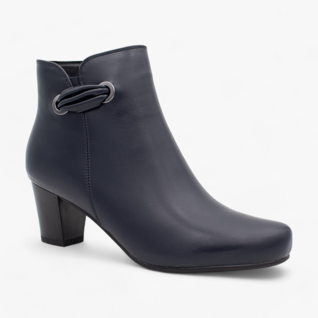 Redz Women's Block Heel Ankle Boot – Sleek Navy Design