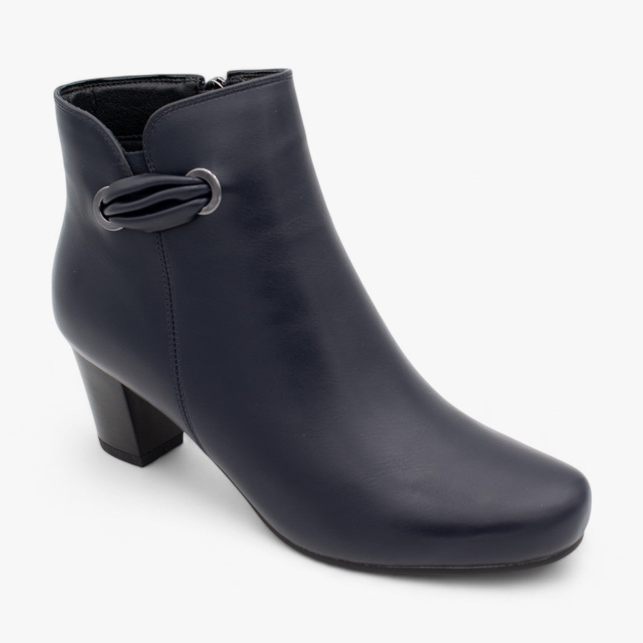 Redz Women's Block Heel Ankle Boot – Sleek Navy Design