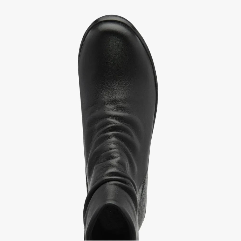 Lotus ‘Adlee’ Black Leather Ankle Boots (Removable Insole) - Leavys Shoes