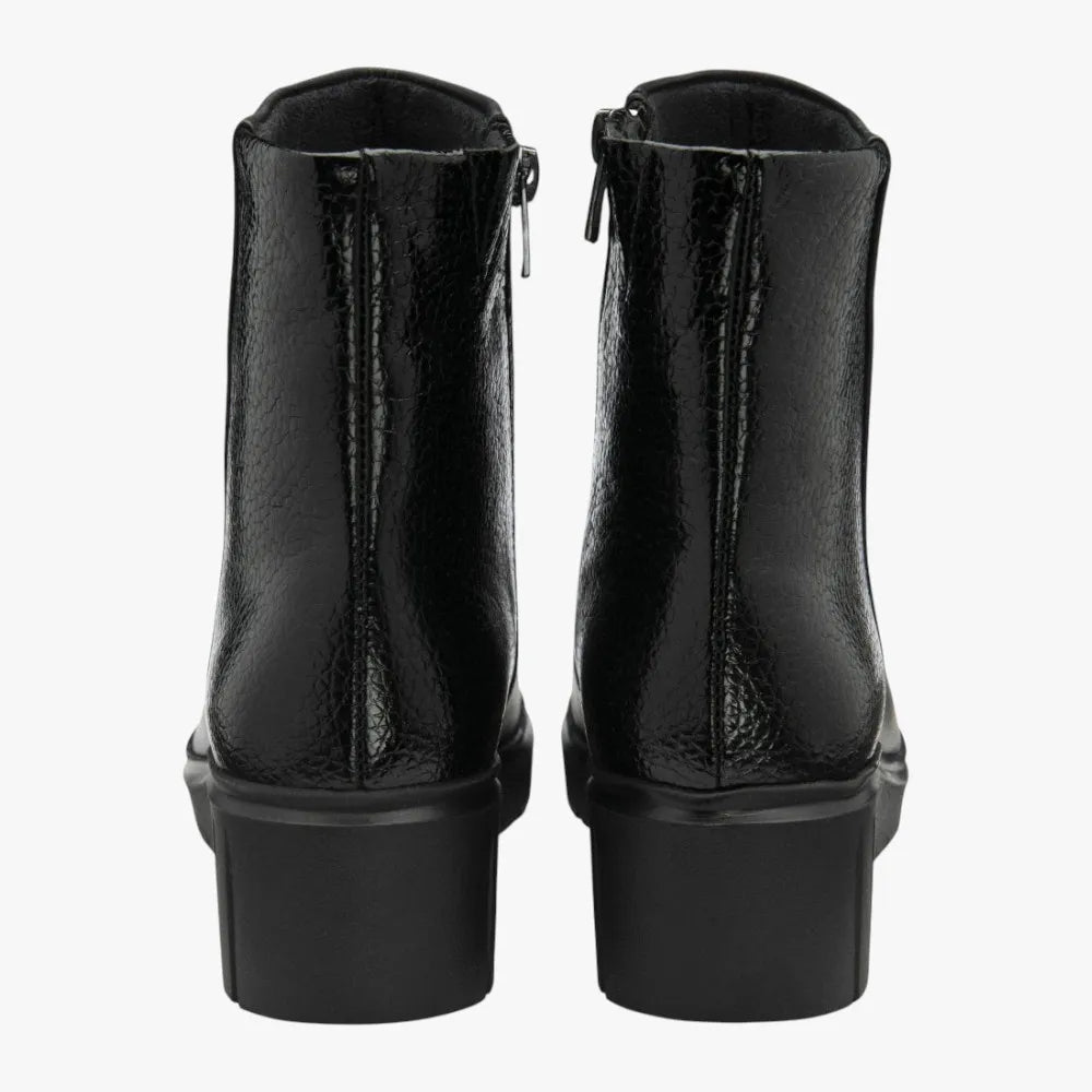 Lotus ‘Adlee’ Black Leather Ankle Boots (Removable Insole) - Leavys Shoes