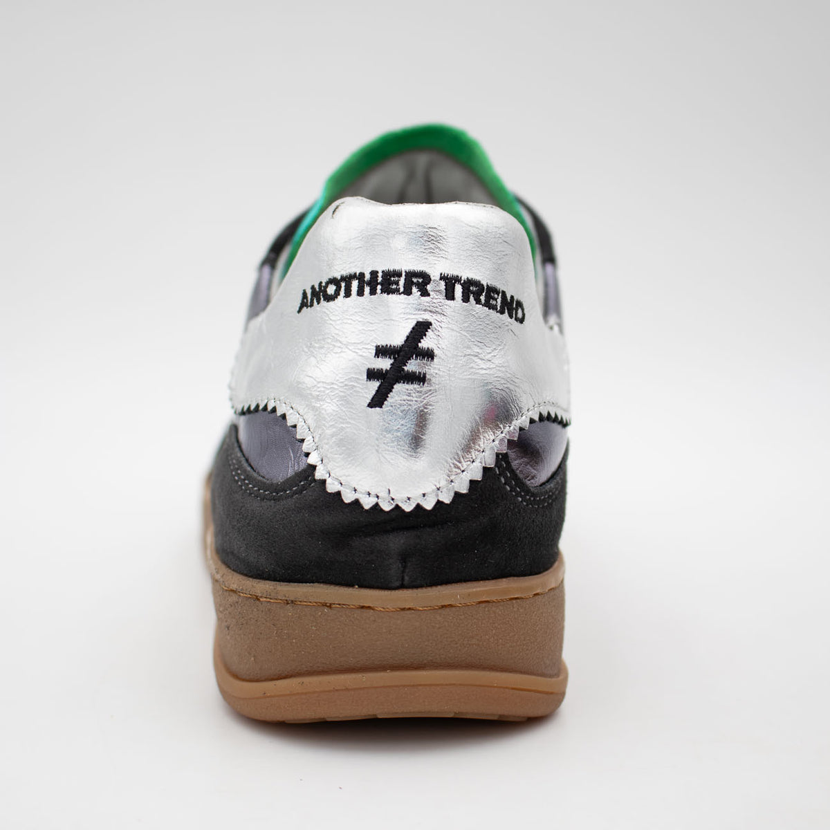 Another Trend Iconic II Charcoal Metallic Leather Trainer