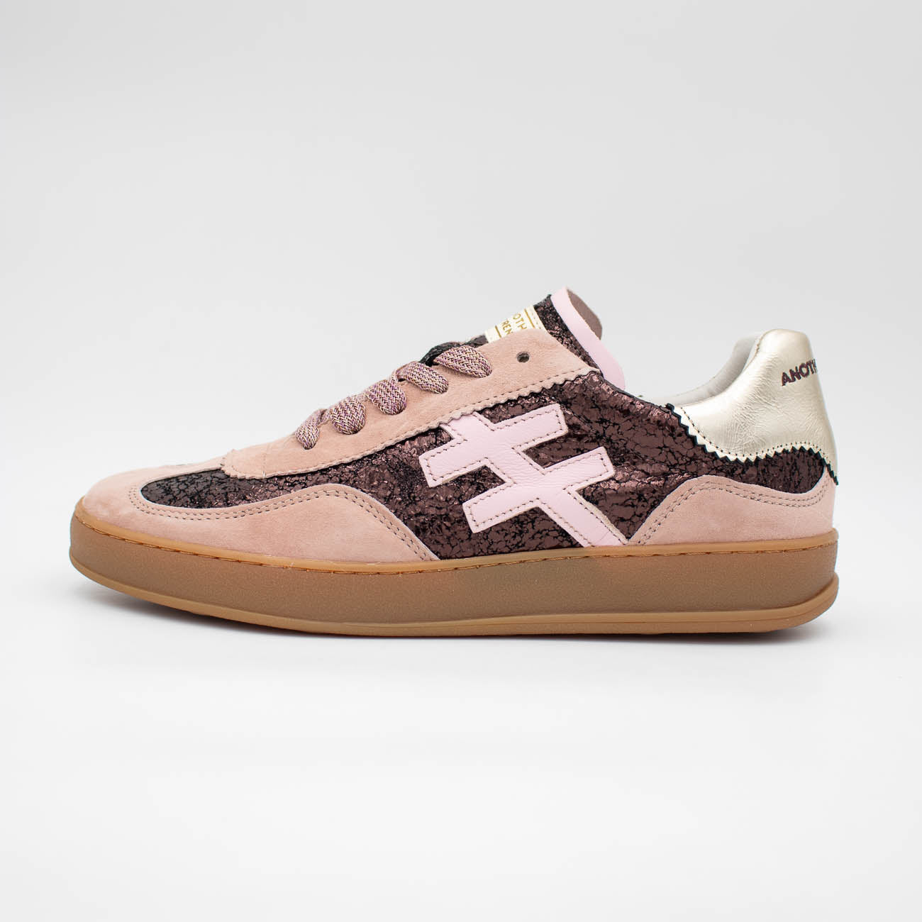 Another Trend Iconic II Blush Pink Metallic Leather Trainer