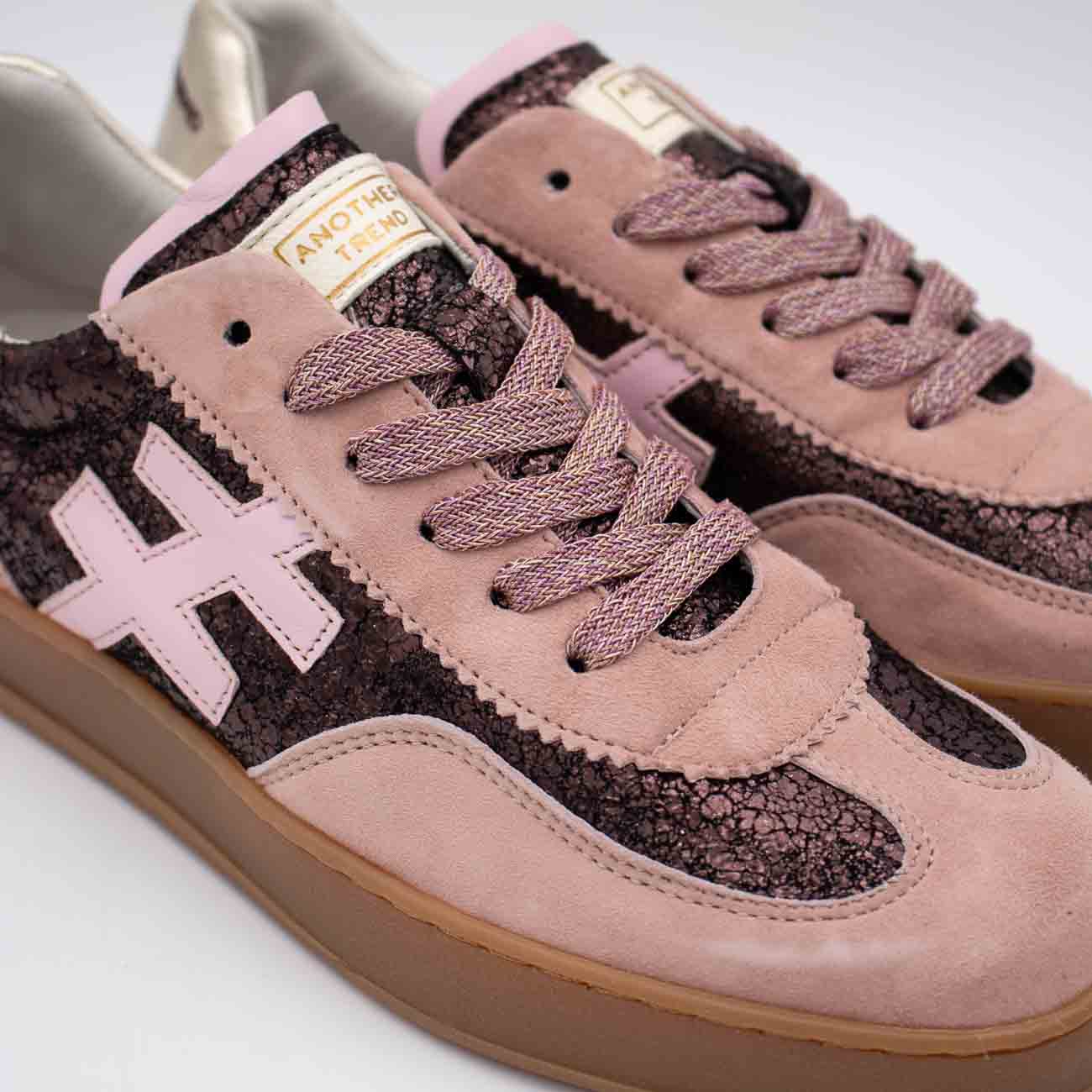 Another Trend Iconic II Blush Pink Metallic Leather Trainer