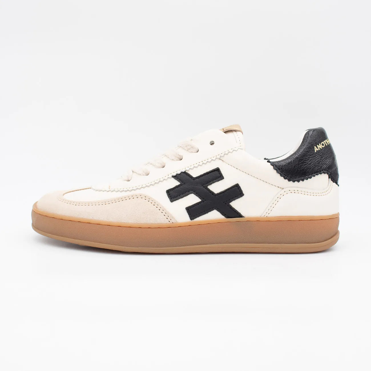 Another Trend Leather Retro Trainers – Off White