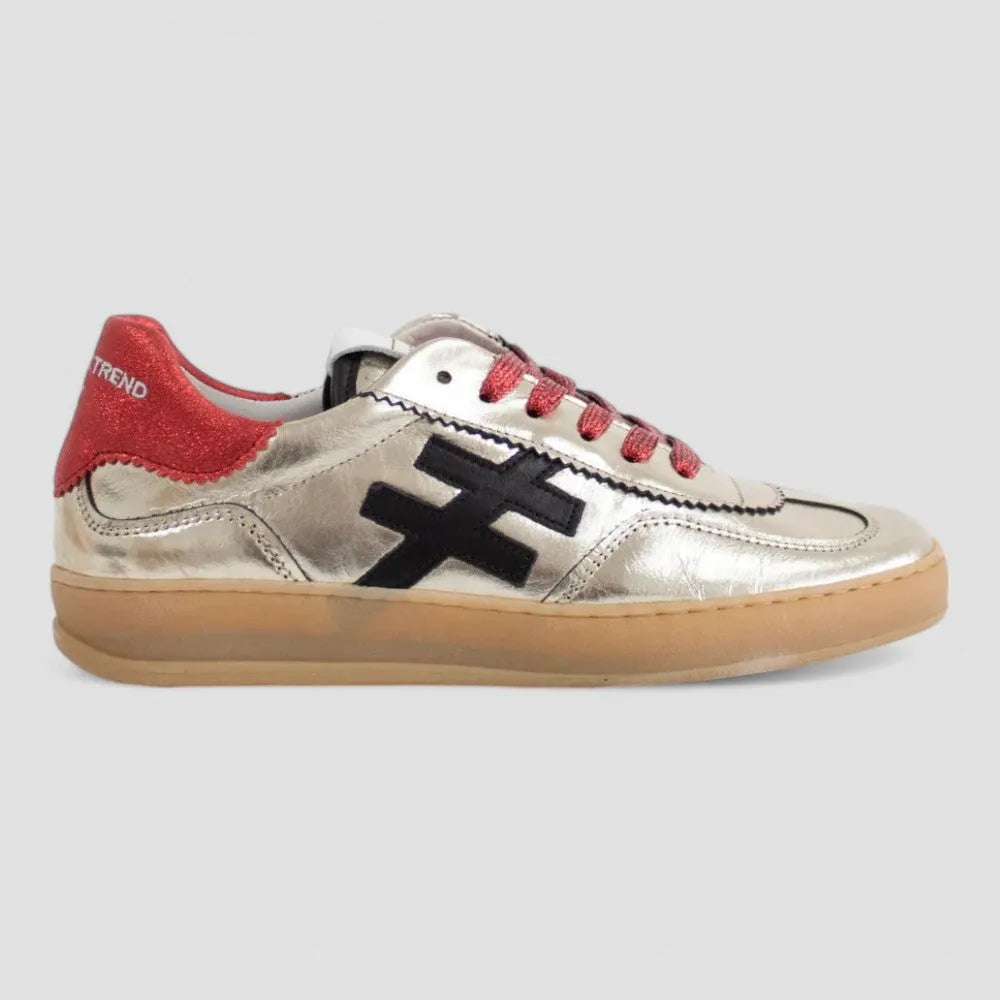 Another Trend ICONIC II MILITY Trainer – Gold & Red with High-Fashion Appeal - Leavys Shoes