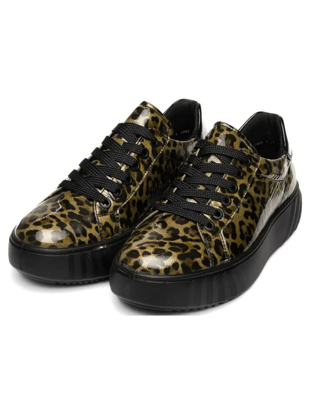 Ara Monaco Olive Leopard Wide Fit Platform Trainers