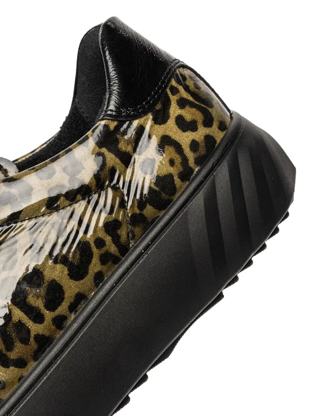Ara Monaco Olive Leopard Wide Fit Platform Trainers
