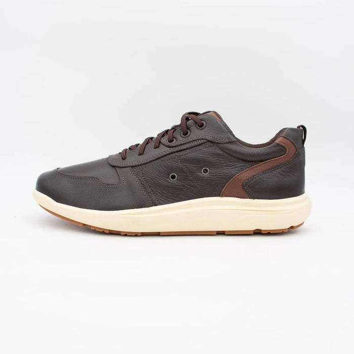 Archetti Coffee Leather Men’s Trainers – Elastic Laces & Removable Insole
