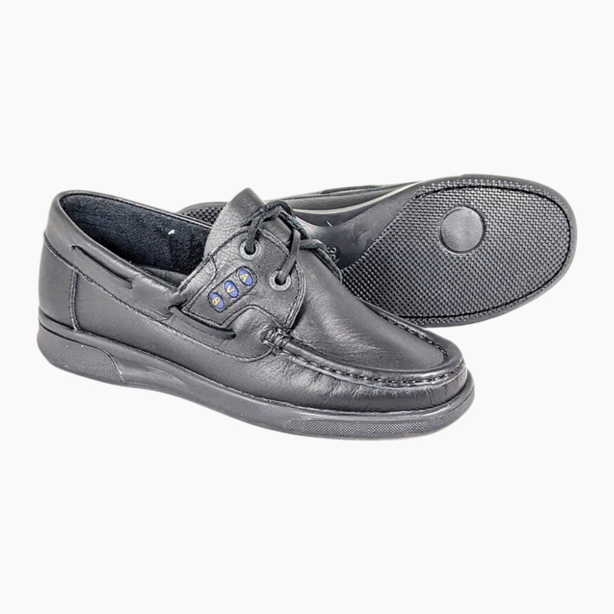AV8 Kapley Black Deck School Shoes - Leavys Shoes