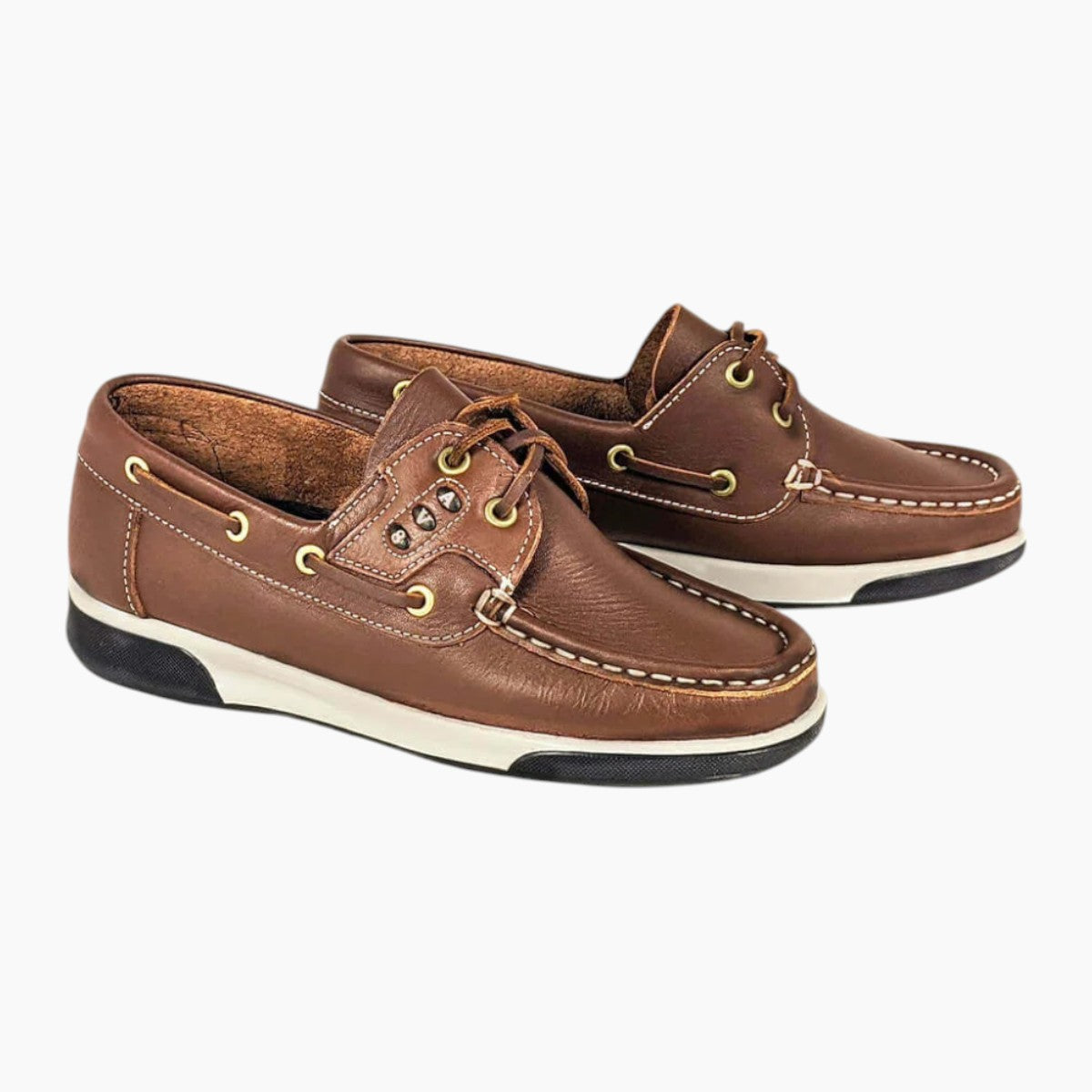 AV8 Kapley Brown Leather Deck Shoes - Leavys Shoes