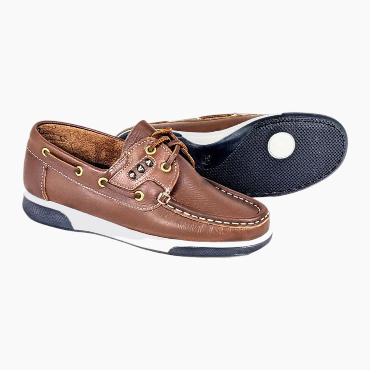 AV8 Kapley Brown Leather Deck Shoes - Leavys Shoes