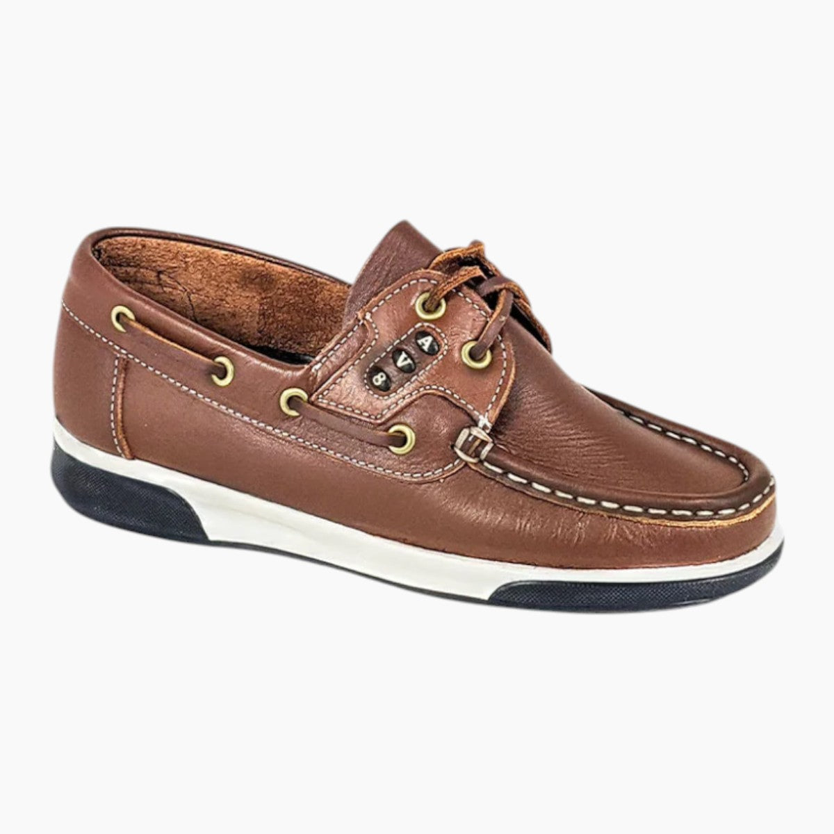 AV8 Kapley Brown Leather School Deck Shoes | Leavys Shoes