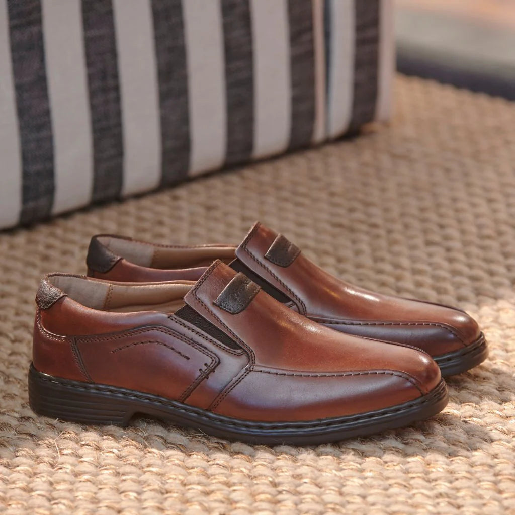Josef Seibel Alastair 03 Men's Wide Fit Leather Loafer – Cognac