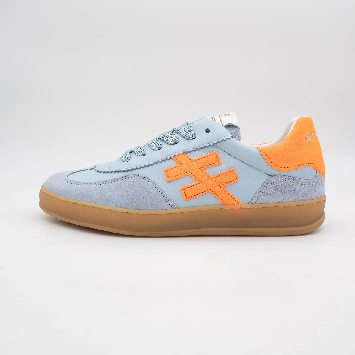 Another Trend ICONIC II Sky Trainer with Orange Suede Logo - A0320429