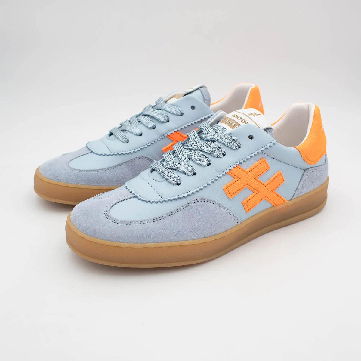 Another Trend ICONIC II Sky Trainer with Orange Suede Logo - A0320429