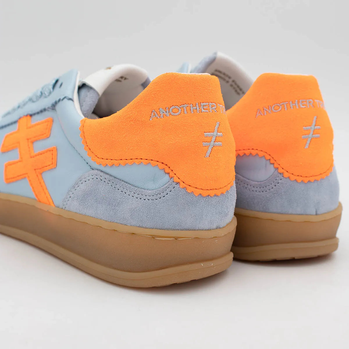 Another Trend ICONIC II Sky Trainer with Orange Suede Logo - A0320429