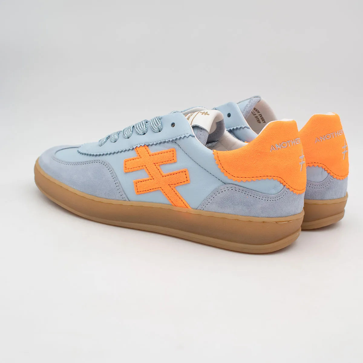 Another Trend ICONIC II Sky Trainer with Orange Suede Logo - A0320429