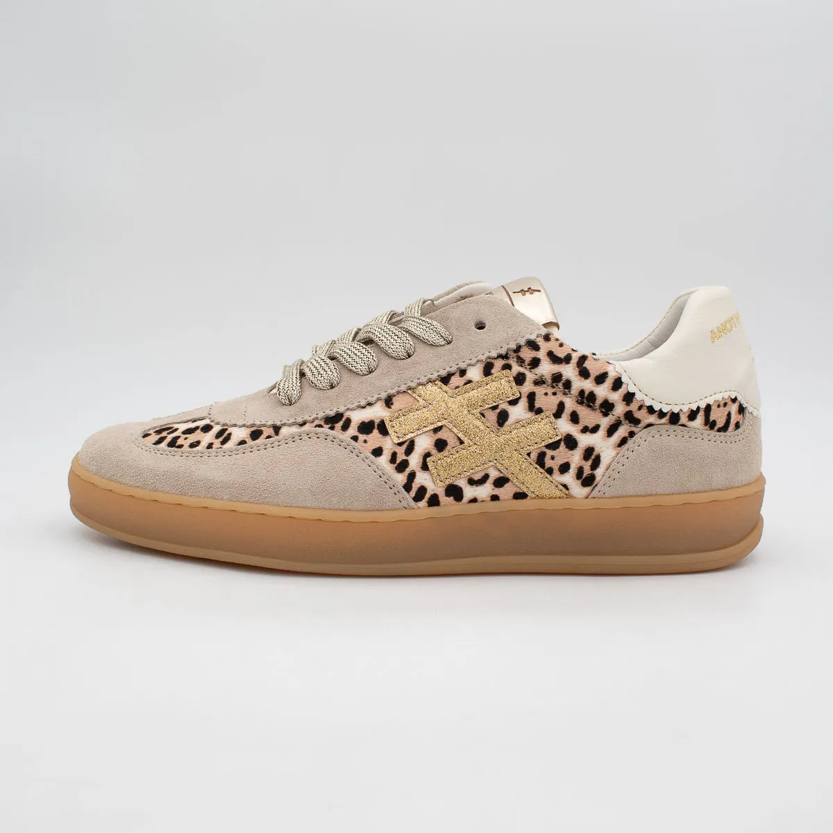 Another Trend ICONIC II Beige and Leopard Trainer (Hair On Leopard) - A032C3A3