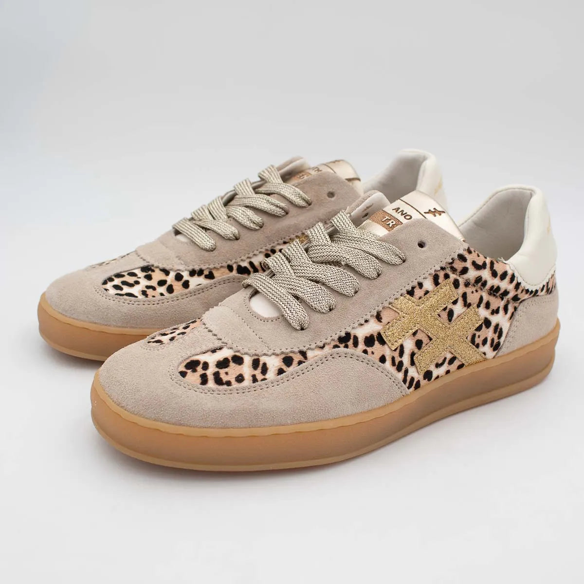 Another Trend ICONIC II Beige and Leopard Trainer (Hair On Leopard) - A032C3A3