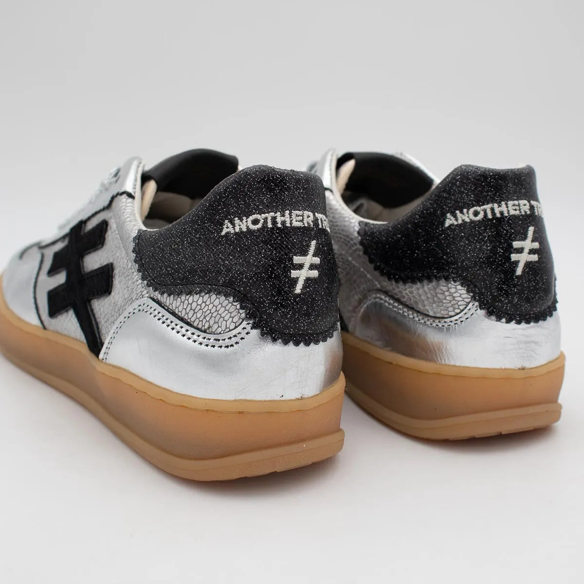 Another Trend ICONIC II Silver and Black Trainer (Metallic Finish) - A032C441