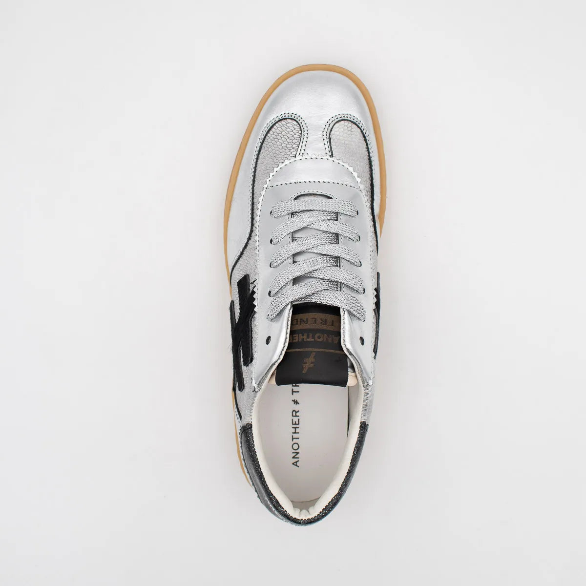 Another Trend ICONIC II Silver and Black Trainer (Metallic Finish) - A032C441