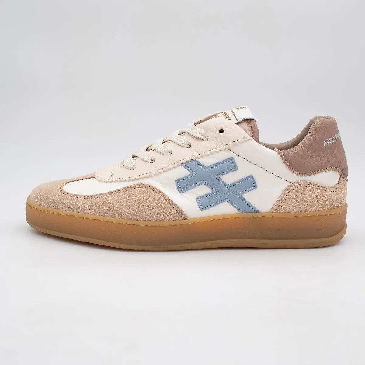 Another Trend Cream and Baby Blue Trainer (Patent Finish) (Lace Up) A032T388