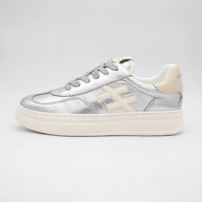 Another Trend Silver and Cream Trainer (Platform Sole) - A0352641