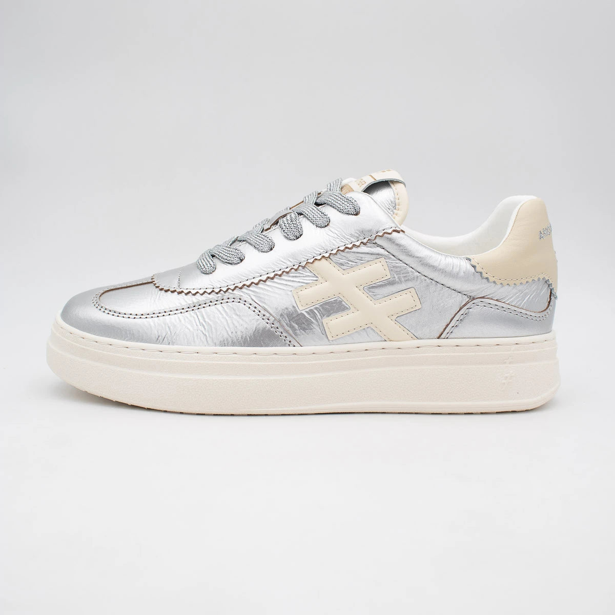 Another Trend Silver and Cream Trainer (Platform Sole) - A0352641