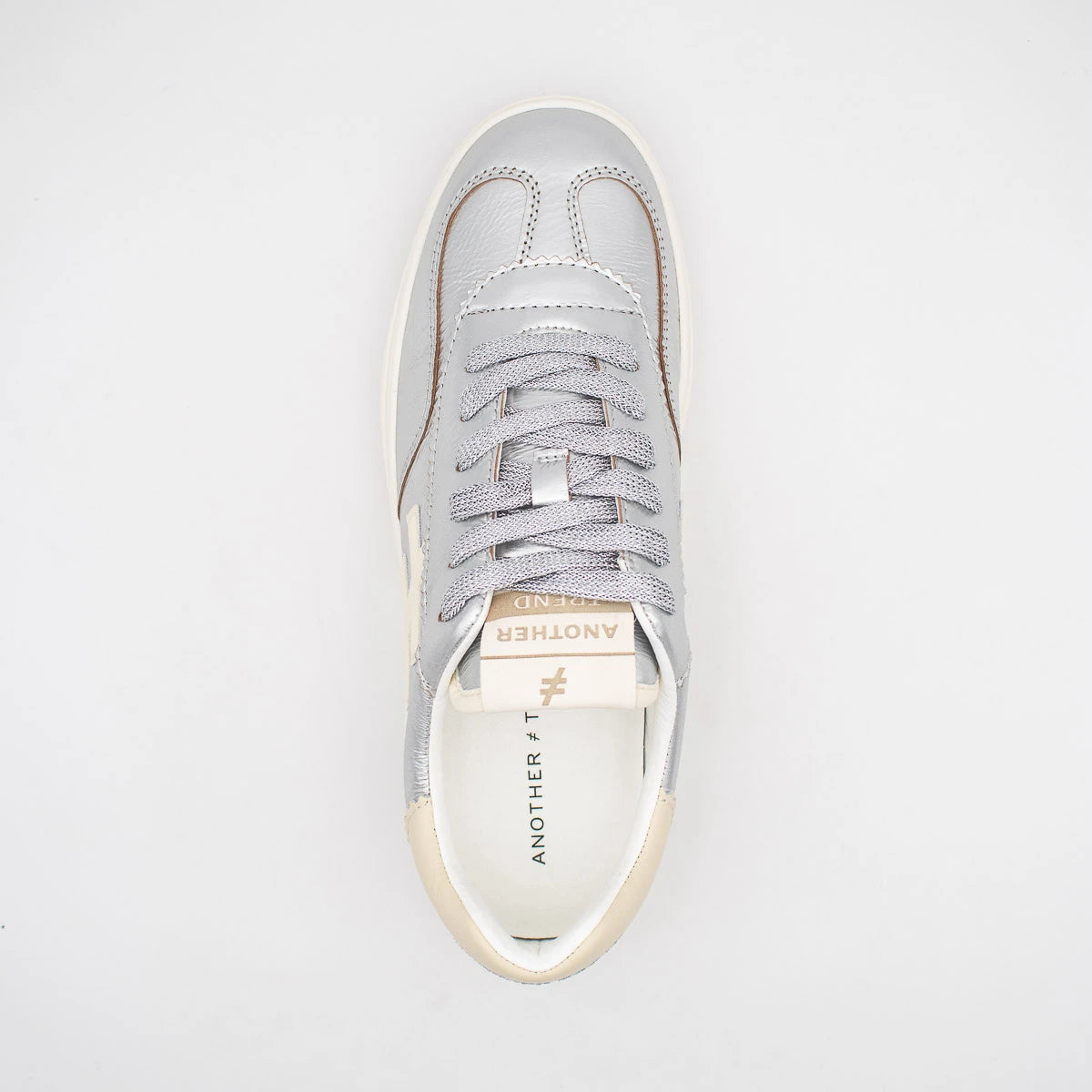Another Trend Silver and Cream Trainer (Platform Sole) - A0352641