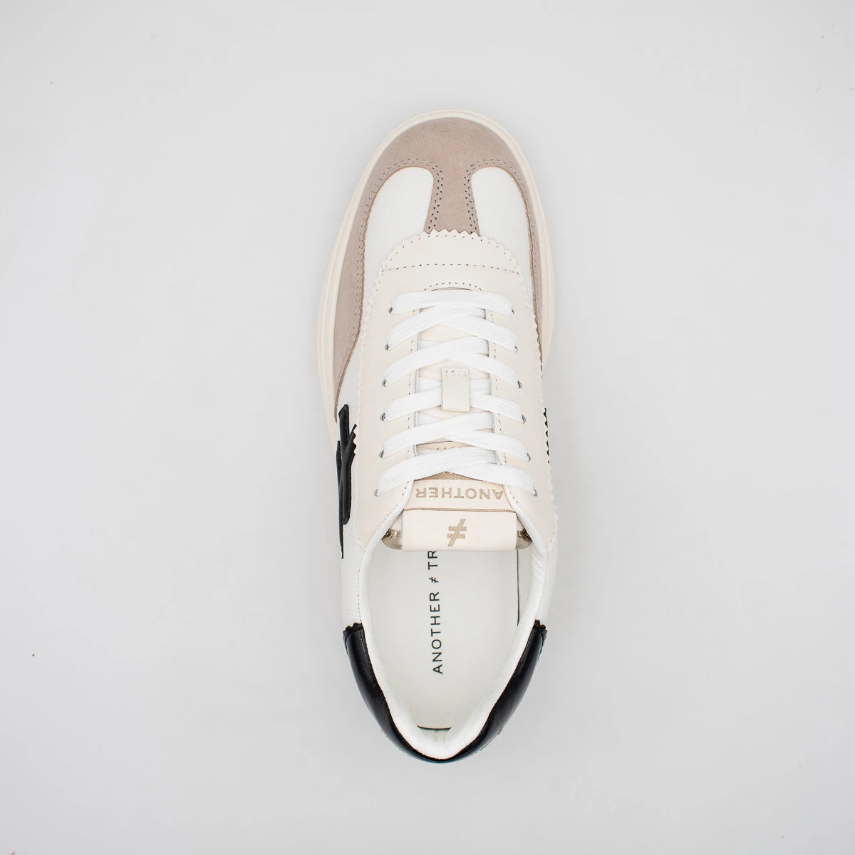 Another Trend White and Taupe Trainer (Platform Sole) - A032T493