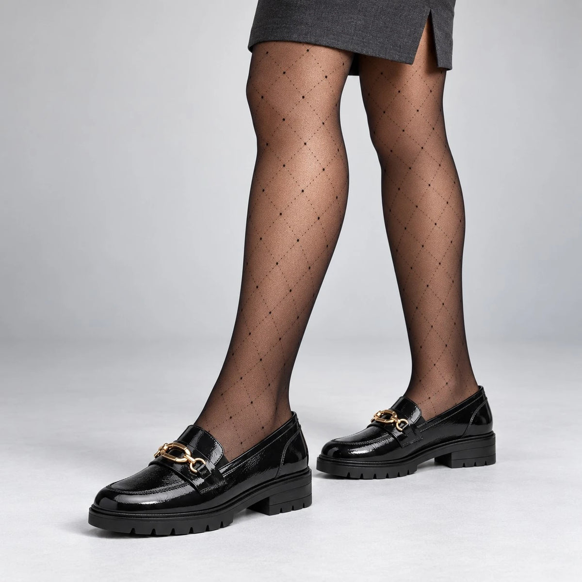 Ara Cambridge Dark Navy Patent Leather Slim Fit Loafers