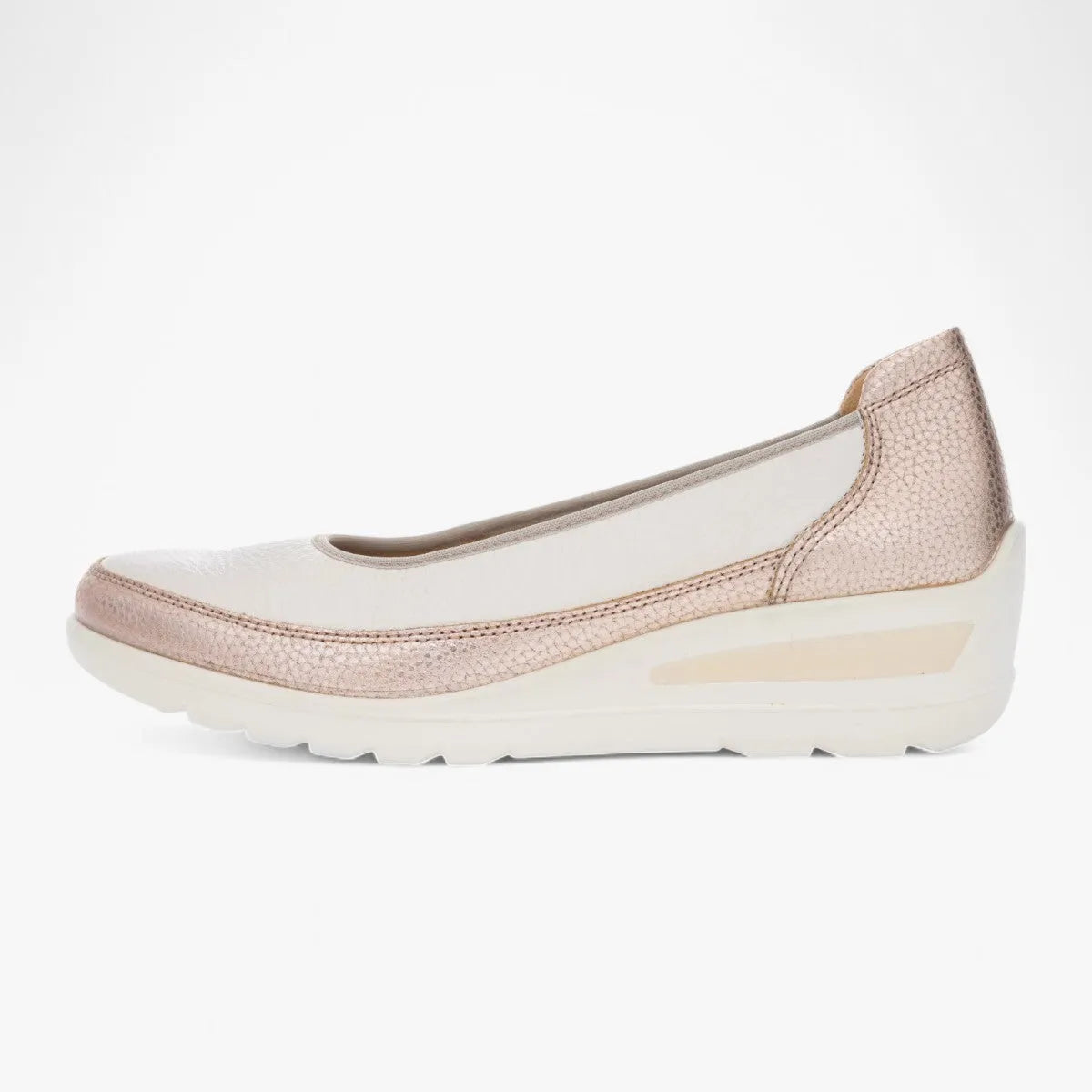 Ara Zürich Cream Court Shoes with Wedge Sole - Leavys Shoes