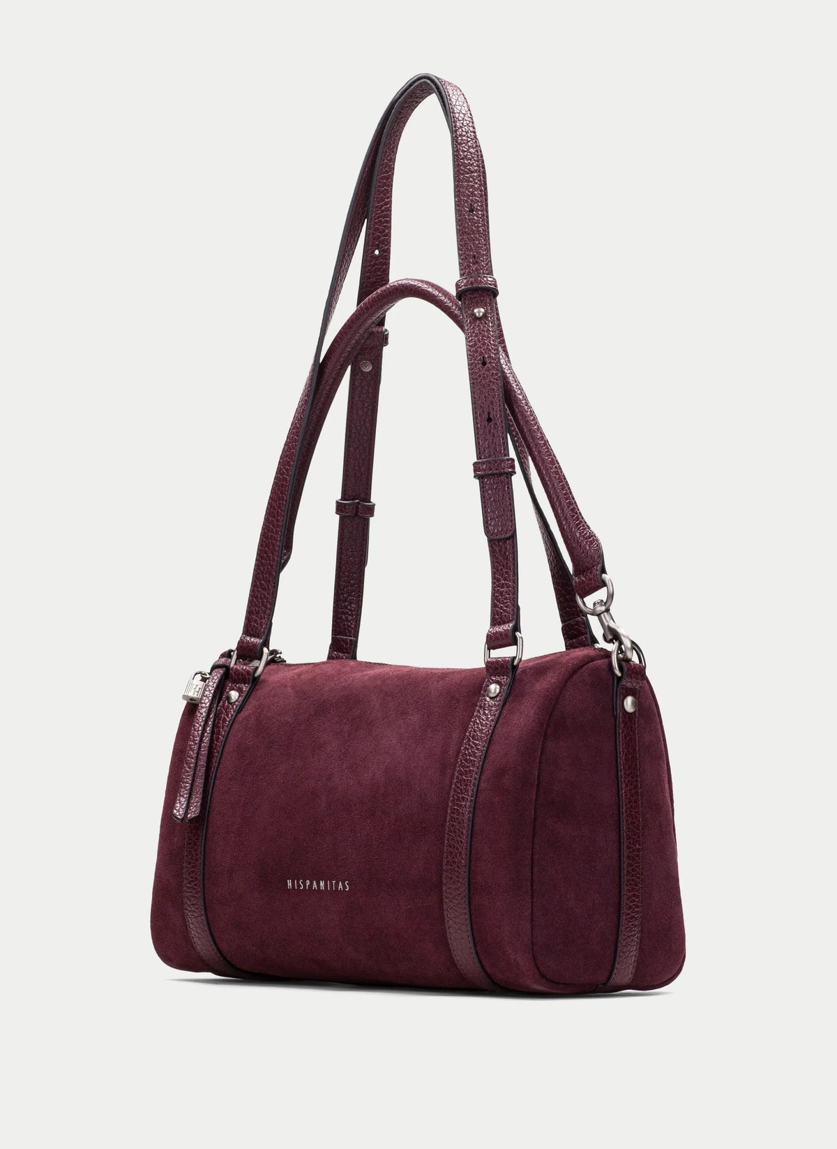 Hispanitas Burgundy Recycled Suede-Effect Bowling Bag