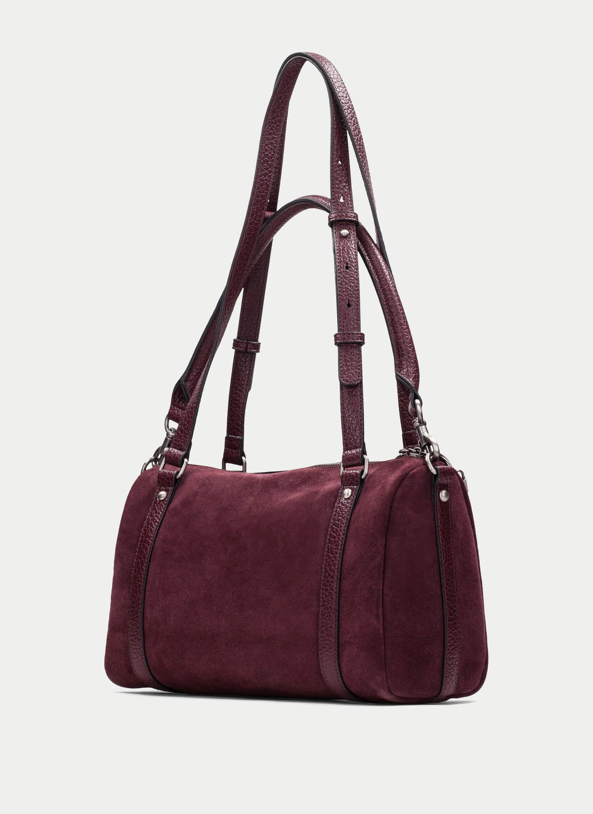 Hispanitas Burgundy Recycled Suede-Effect Bowling Bag