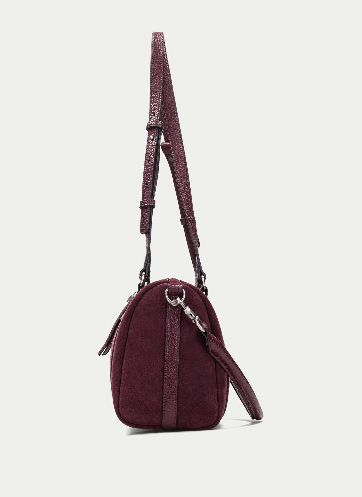 Hispanitas Burgundy Recycled Suede-Effect Bowling Bag