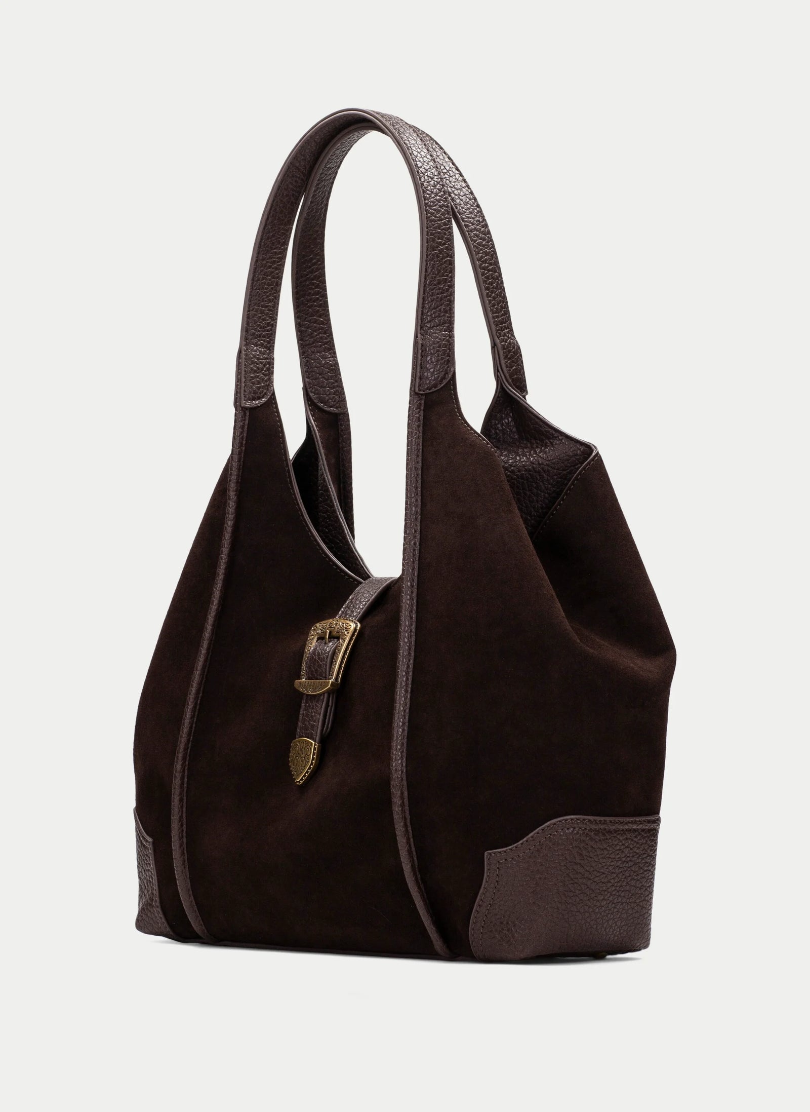 Hispanitas Chocolate Recycled Suede-Effect Hobo Bag