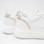 White Trainer with Gold Detailing by Meline - Leavys Shoes