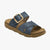 Lotus Blue Comino Mule Sandals with Tortoise Buckle