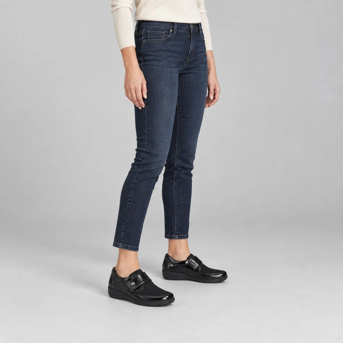Caprice Black Patent StretchOut Hallux Wide Fit Shoes