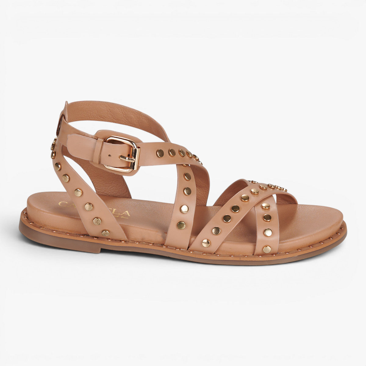 Carmela Beige Sandal (Buckle Fastening) – 162393