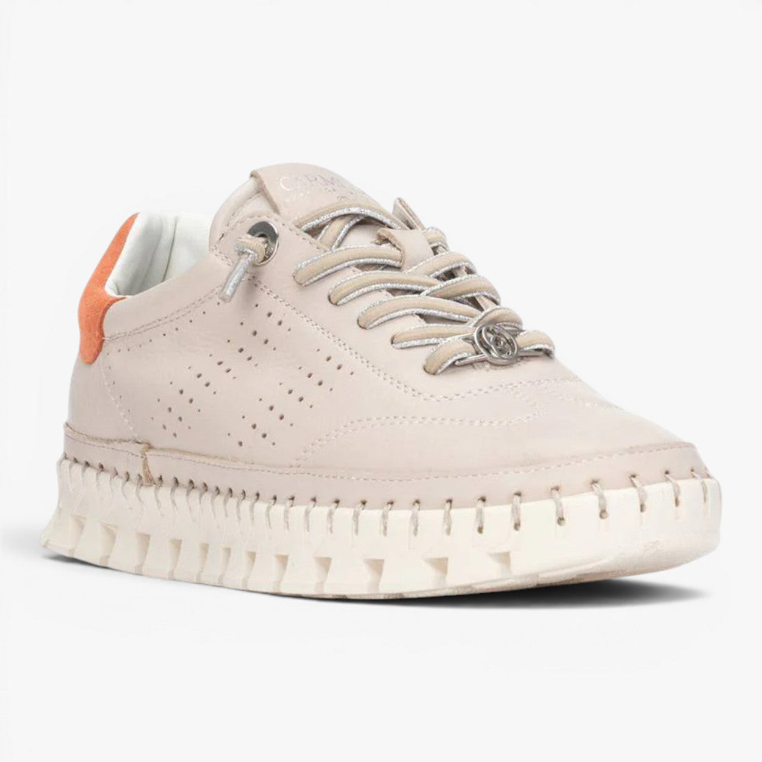 Carmela Beige Trainer (Leather) – 163107