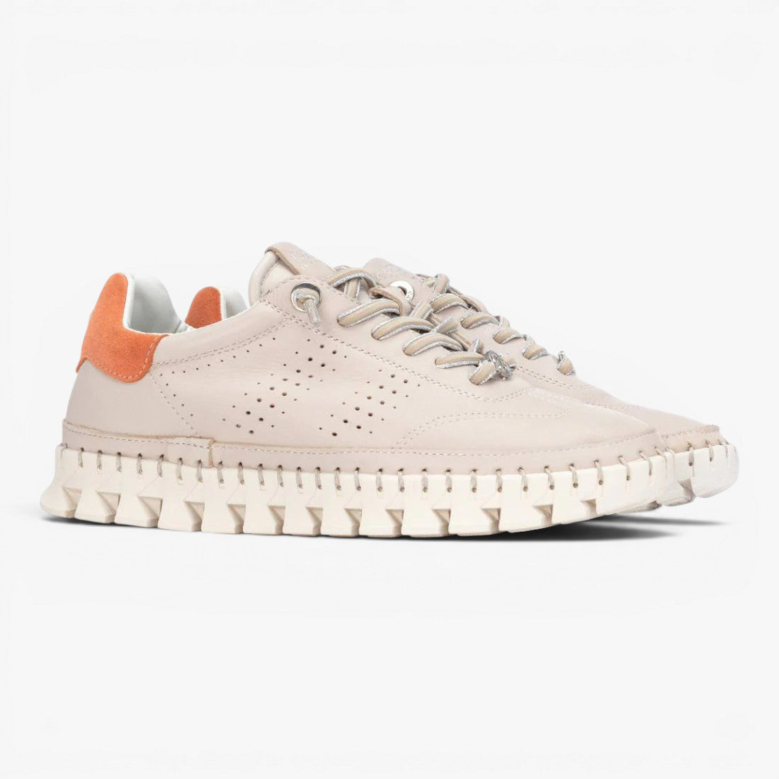 Carmela Beige Trainer (Leather) – 163107