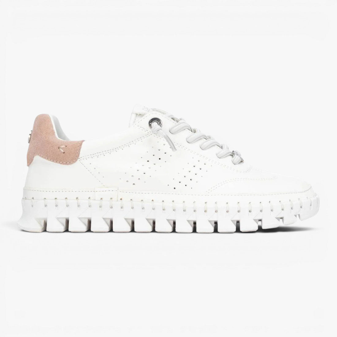 Carmela White Trainer (Leather) – 163107