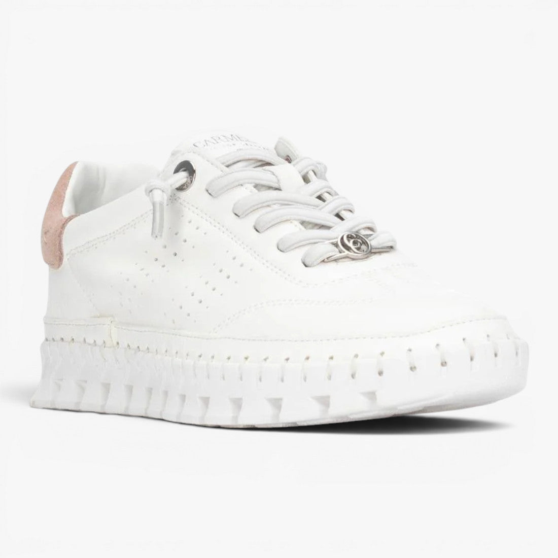 Carmela White Trainer (Leather) – 163107
