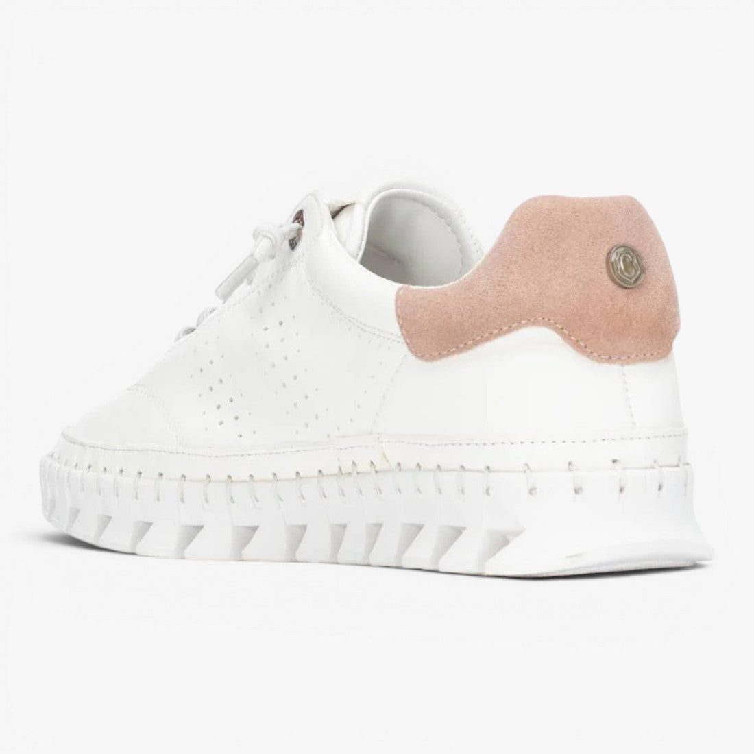 Carmela White Trainer (Leather) – 163107