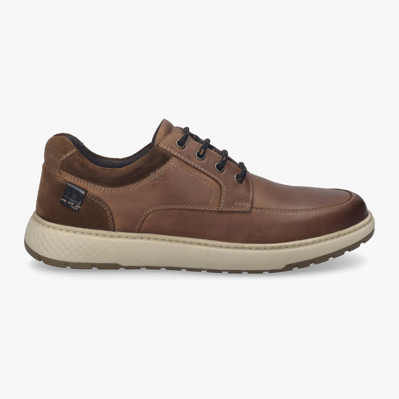 Josef Seibel Clayton 01 Cognac Men’s Leather Trainer – Wide Fit, Lightweight EVA/TR Sole - Leavys Shoes