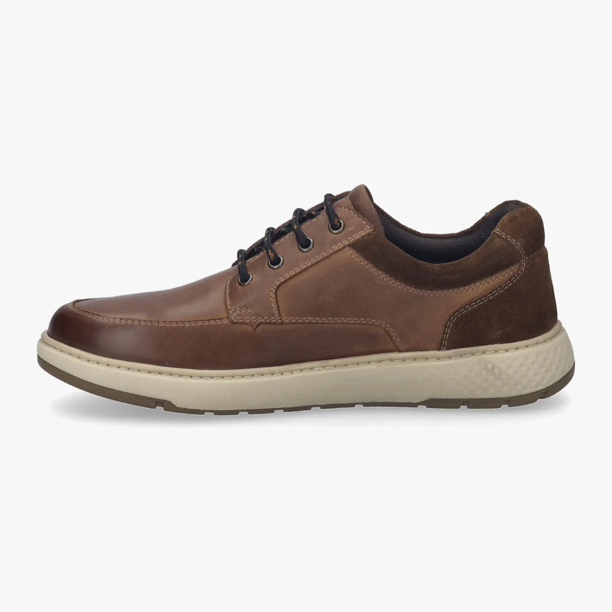 Josef Seibel Clayton 01 Cognac Men’s Leather Trainer – Wide Fit, Lightweight EVA/TR Sole - Leavys Shoes