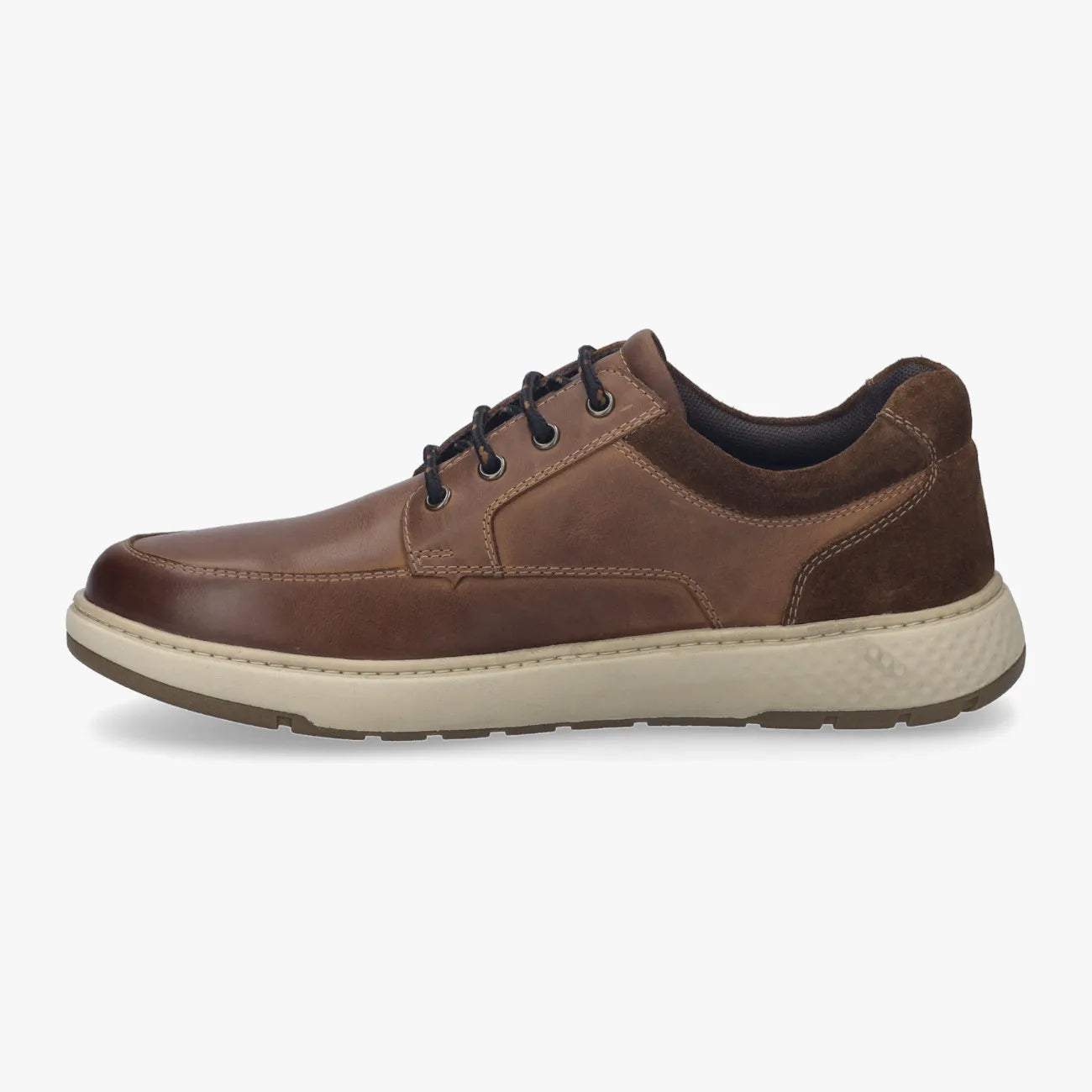 Josef Seibel Clayton 01 Cognac Men’s Leather Trainer – Wide Fit, Lightweight EVA/TR Sole - Leavys Shoes