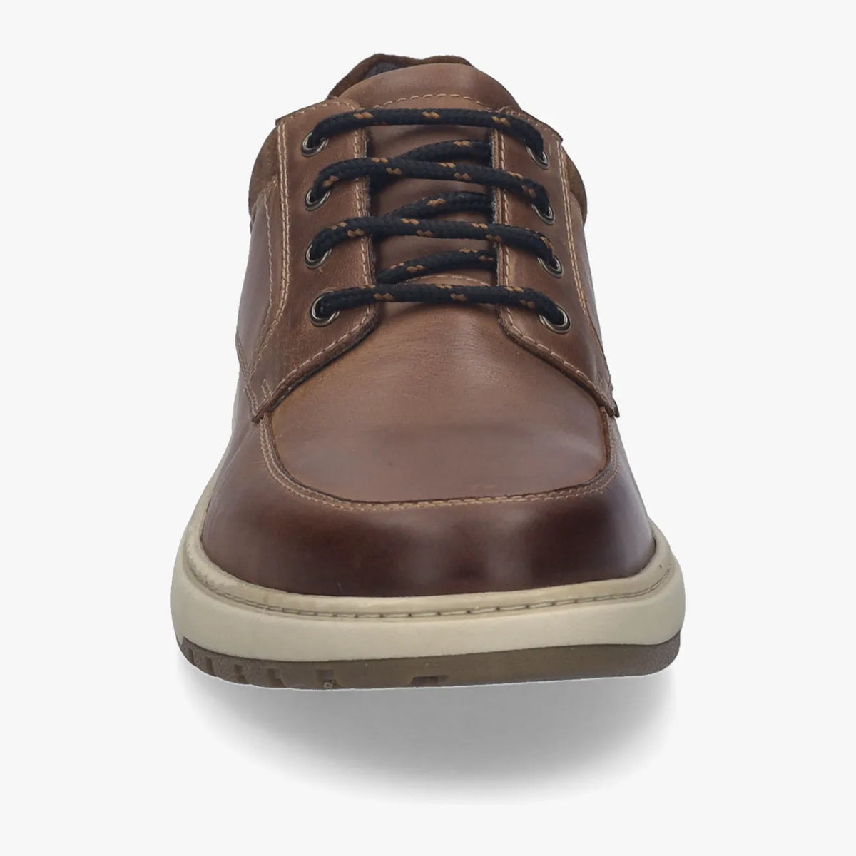 Josef Seibel Clayton 01 Cognac Men’s Leather Trainer – Wide Fit, Lightweight EVA/TR Sole - Leavys Shoes