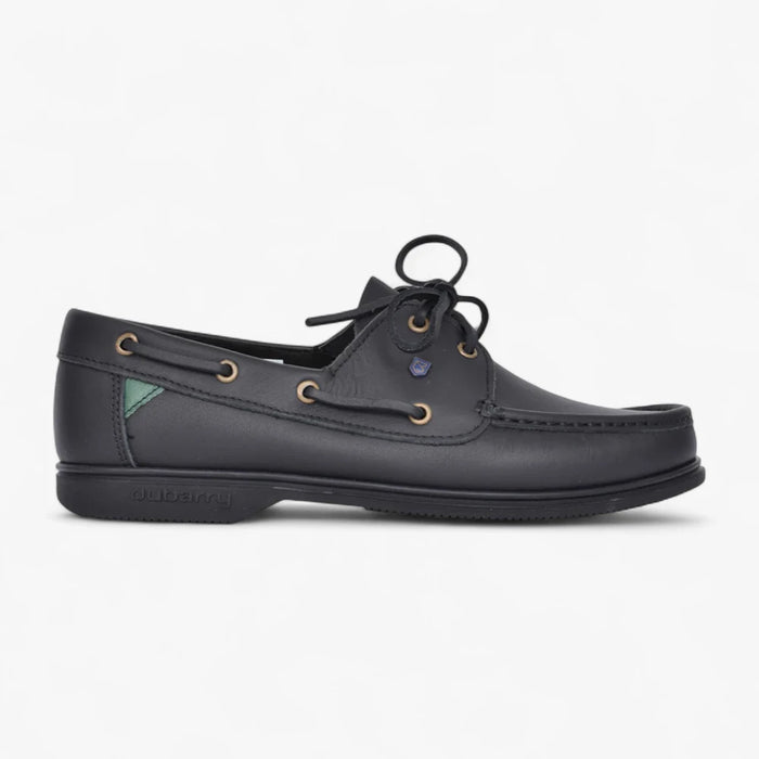 Dubarry Admirals Black Leather Deck Shoes - Leavys Shoes